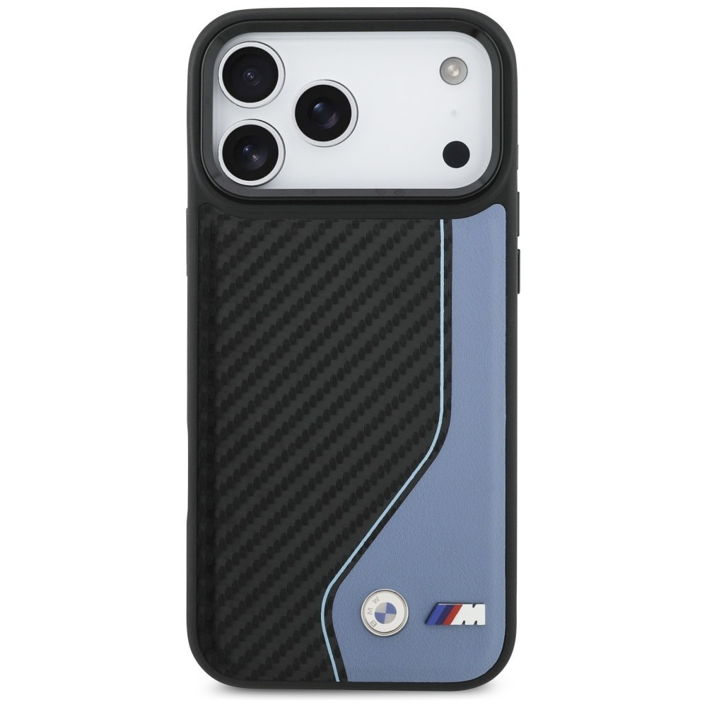 Etui BMW M Carbon Logo MagSafe do iPhone 17 Pro Max niebieski